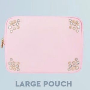 Stoney Clover Lane Embellished Large Pouch pink with crystals NWT